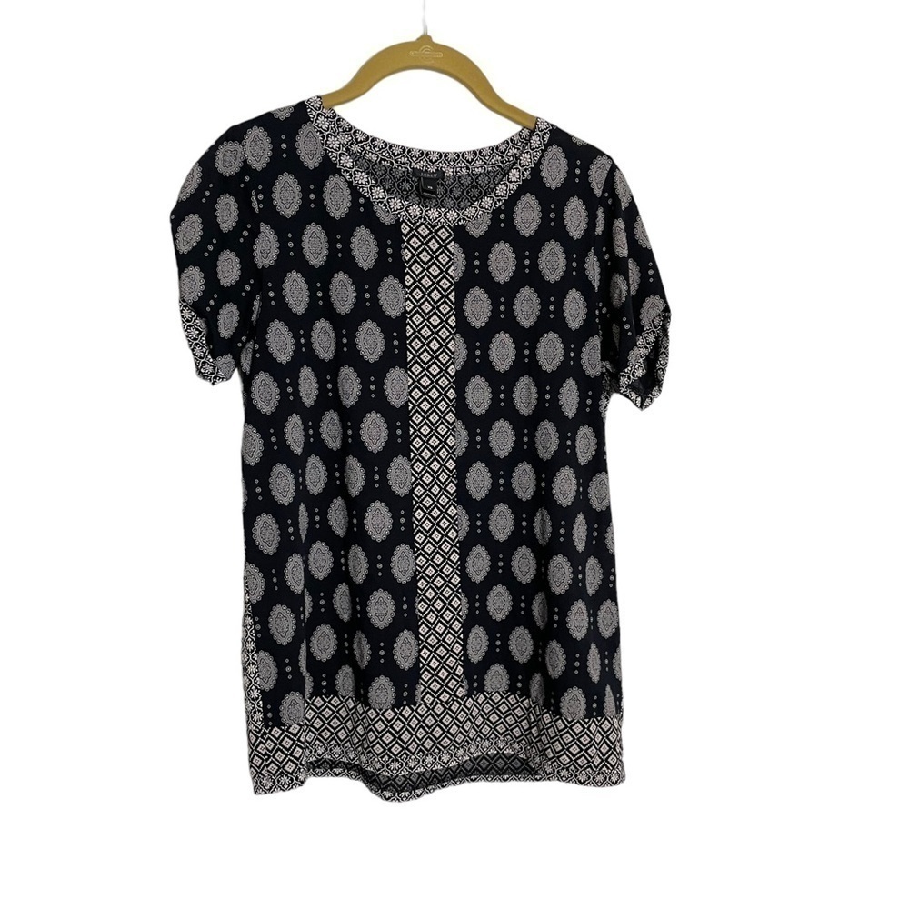 J Crew Black Floral Medallion Blouse XS